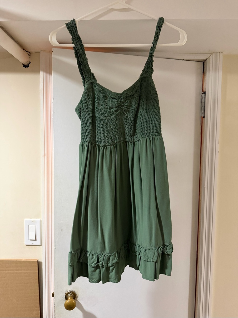 Forever 21 Green Smocked Mini Dress